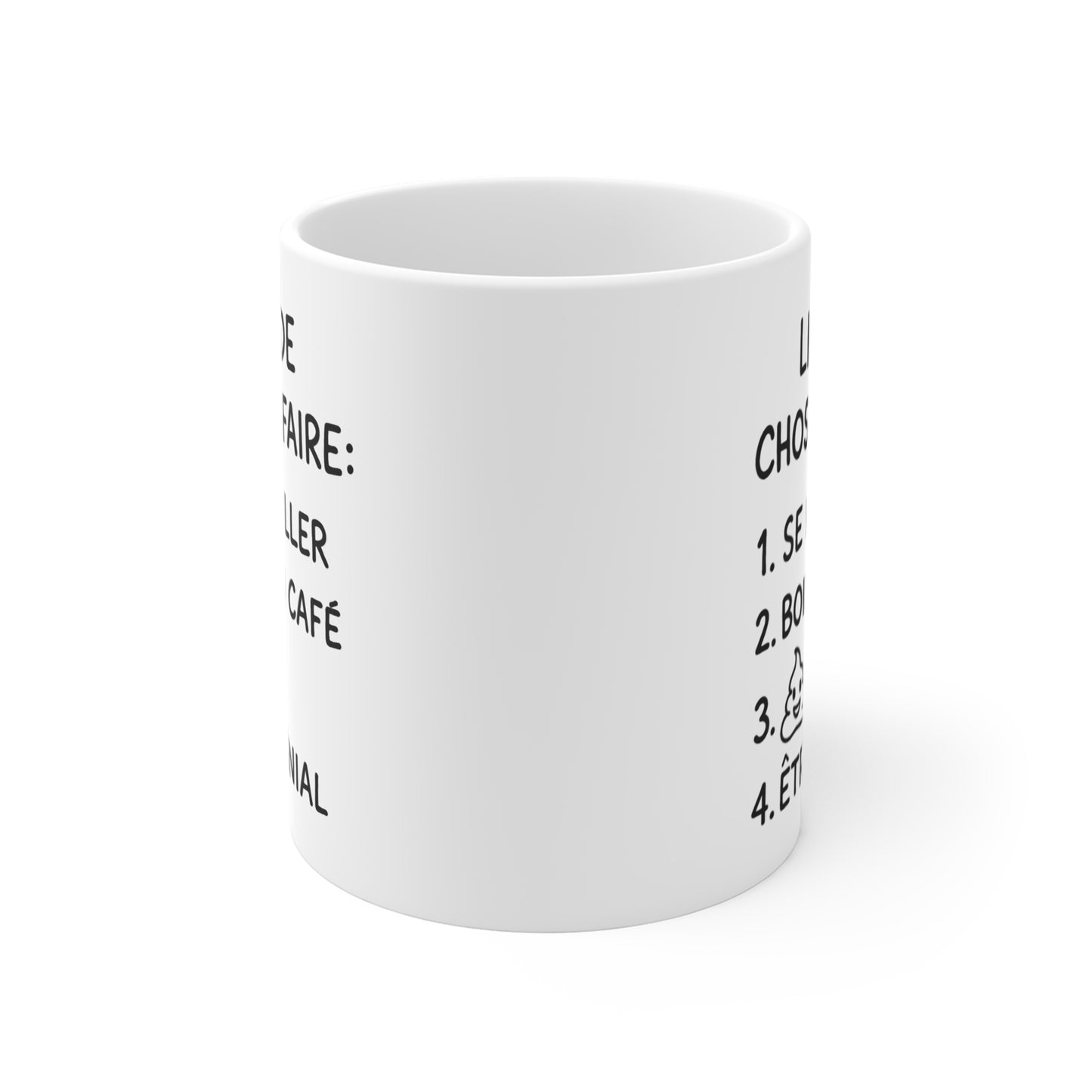 Tasse Céramique 325ml “Liste de Choses à Faire” – Mug Humour Café Emoji – Cadeau Drôle