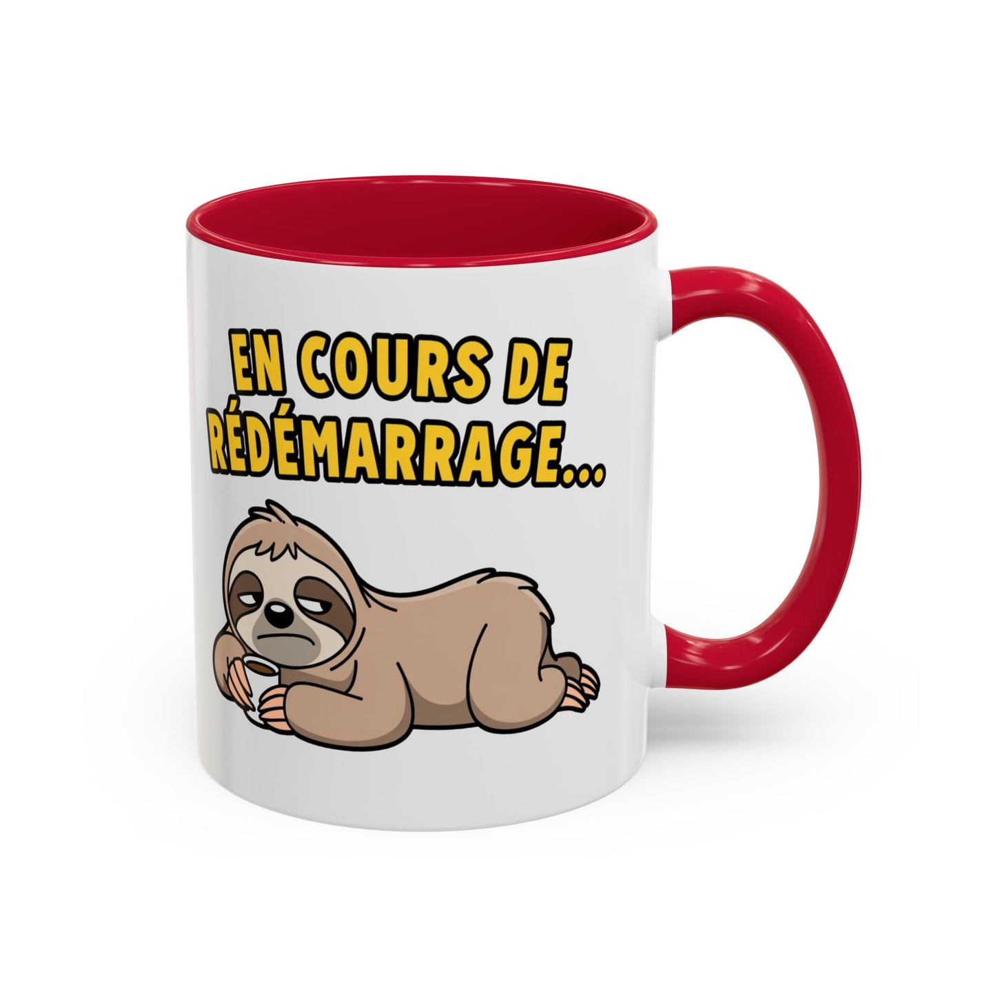 Mug Drôle En Cours de Redémarrage – Tasse Humoristique Paresseux et Café – Cadeau Humour Bureau 325ml