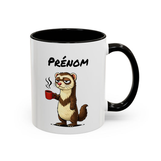 Mug Furet Personnalisable 325ml – Tasse Café Humour Fatigue Matin Drôle Cadeau