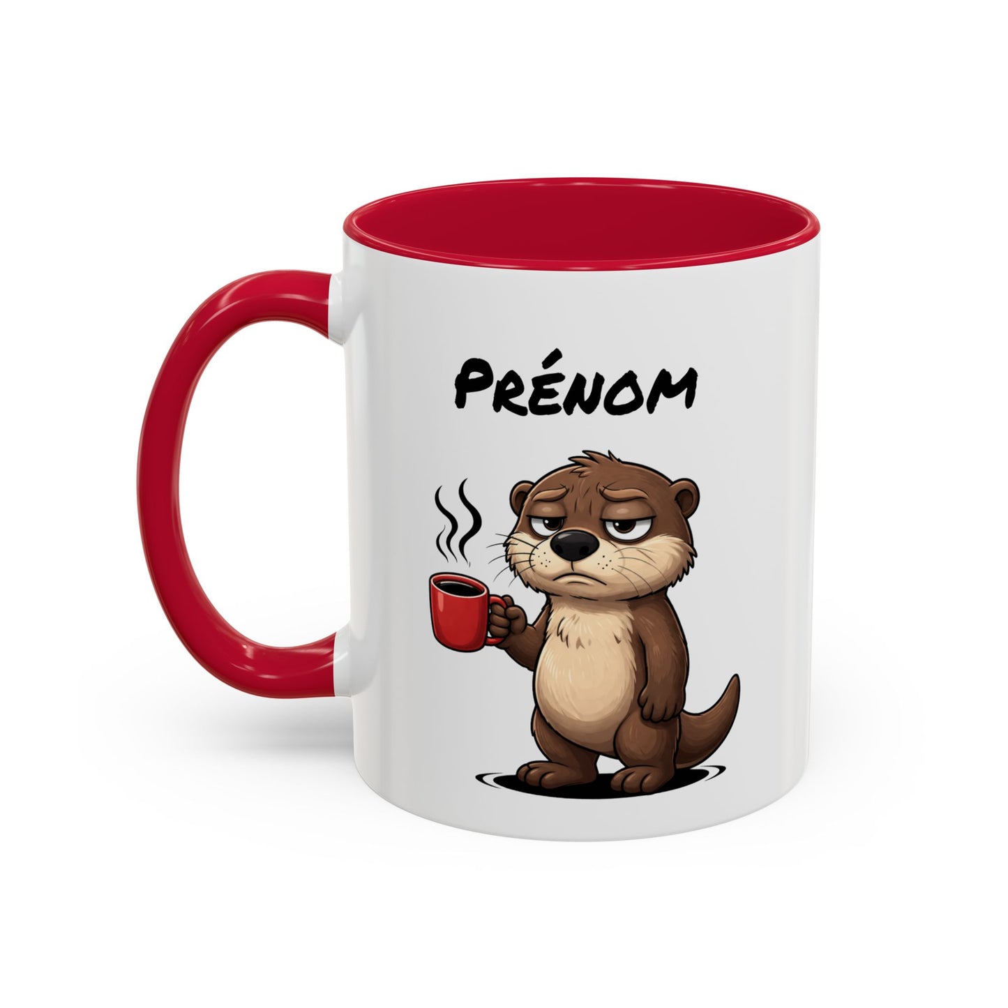Mug Loutre Fatiguée Personnalisable 325ml – Tasse Café Humoristique Animal Mignon Drôle Réveil Difficile
