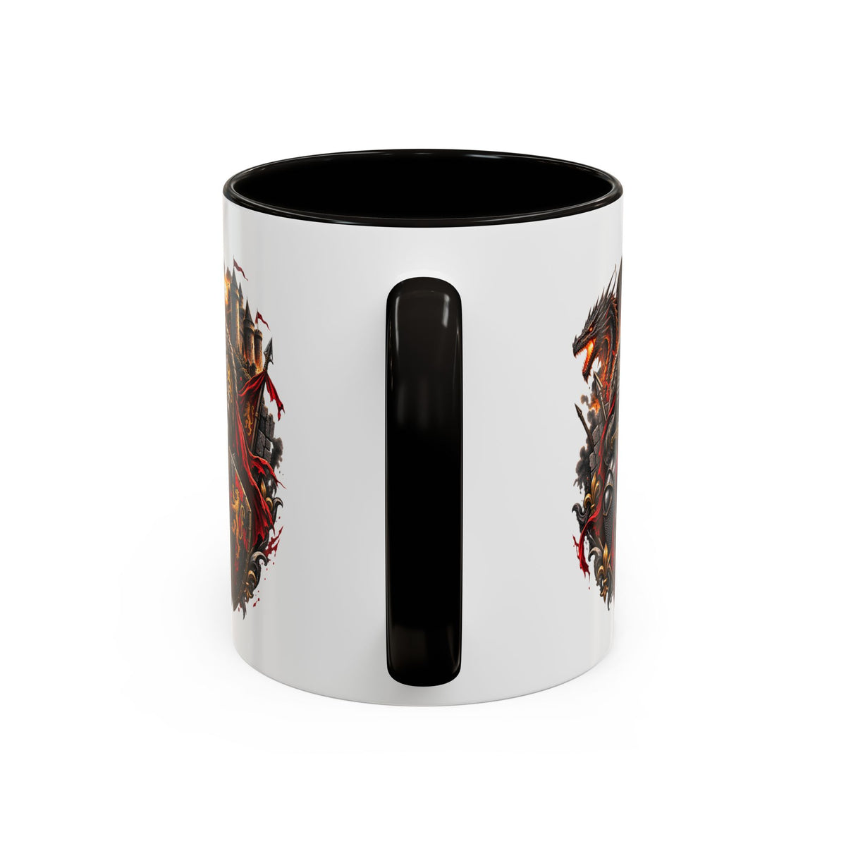 Mug Chevalier Médiéval Moyen âge– Guerrier Dragon et Château – Tasse Fantastique – Cadeau Original Homme