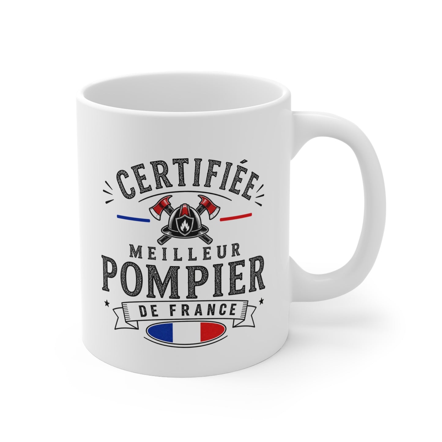 Mug Pompier Homme – Certifié Meilleur Pompier de France – Tasse Humour Métier – Cadeau Original Pompier