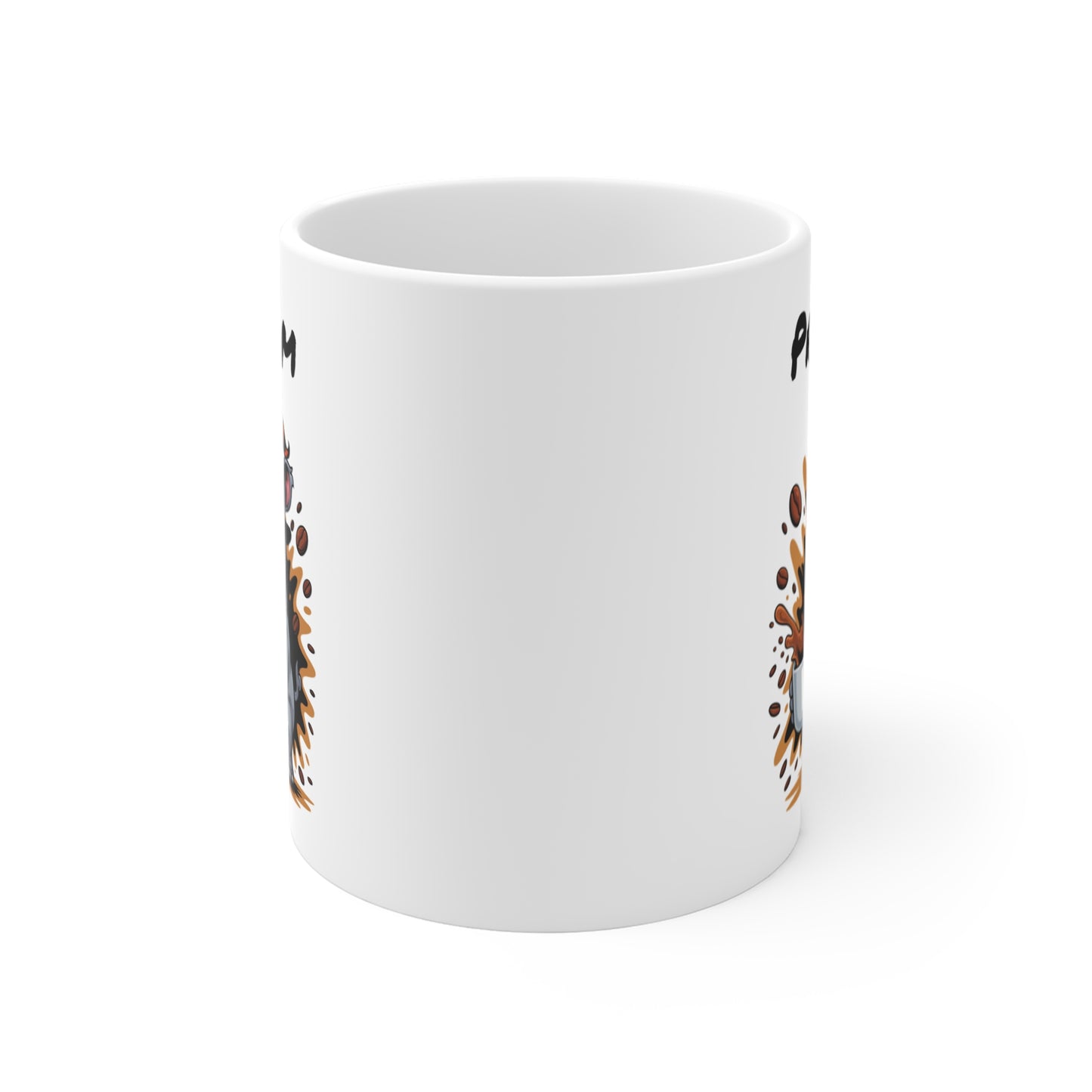 Tasse Personnalisable Rhinocéros Sorcier Café – Mug Prénom Céramique 325ml – Cadeau Drôle Halloween Animal Illustré