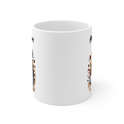 Tasse Personnalisable Rhinocéros Sorcier Café – Mug Prénom Céramique 325ml – Cadeau Drôle Halloween Animal Illustré
