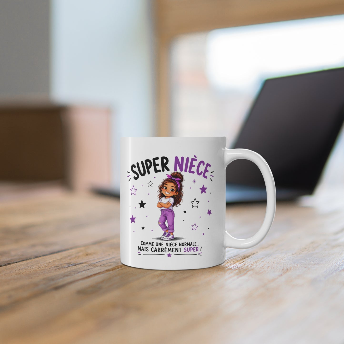 Mug Super Nièce – Tasse Humoristique pour Nièce – Idée Cadeau Originale et Drôle – Anniversaire Noël Famille