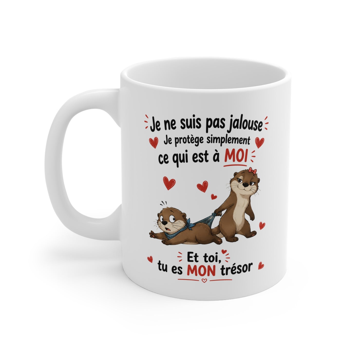 Tasse Je Ne Suis Pas Jalouse – Mug Couple Loutre Humour Amour – Cadeau Romantique 325ml