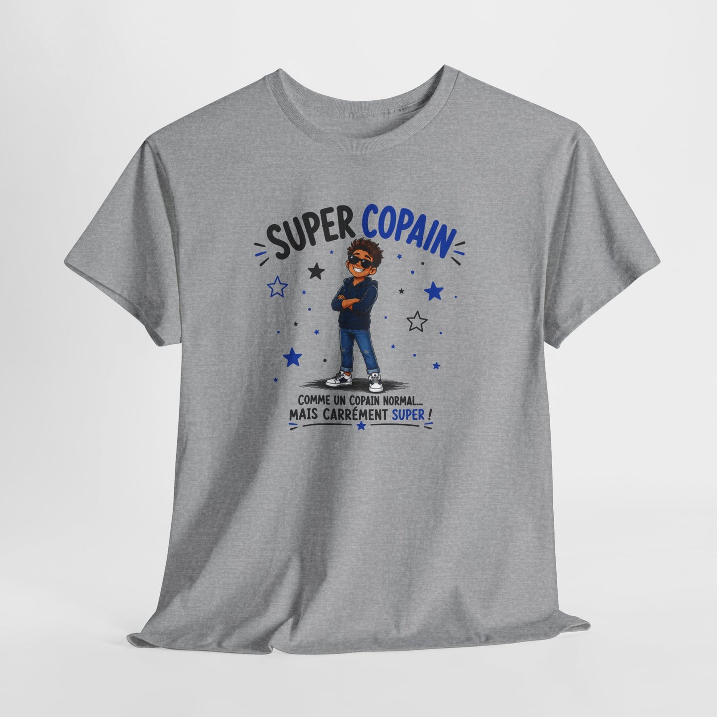 Tee Shirt Super Copain Homme – Comme un Copain Normal Mais Carrément Super – T-Shirt Humour Cadeau Amitié Original