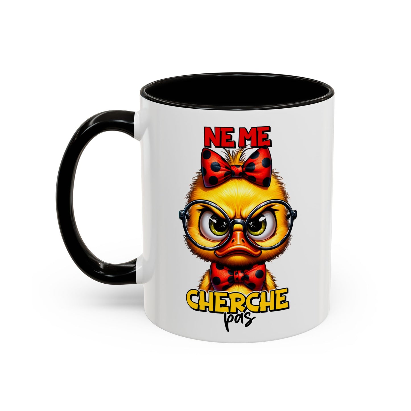 Tasse Ne Me Cherche Pas – Mug Poussin Humour Cartoon – Cadeau Drôle Femme Homme 325ml