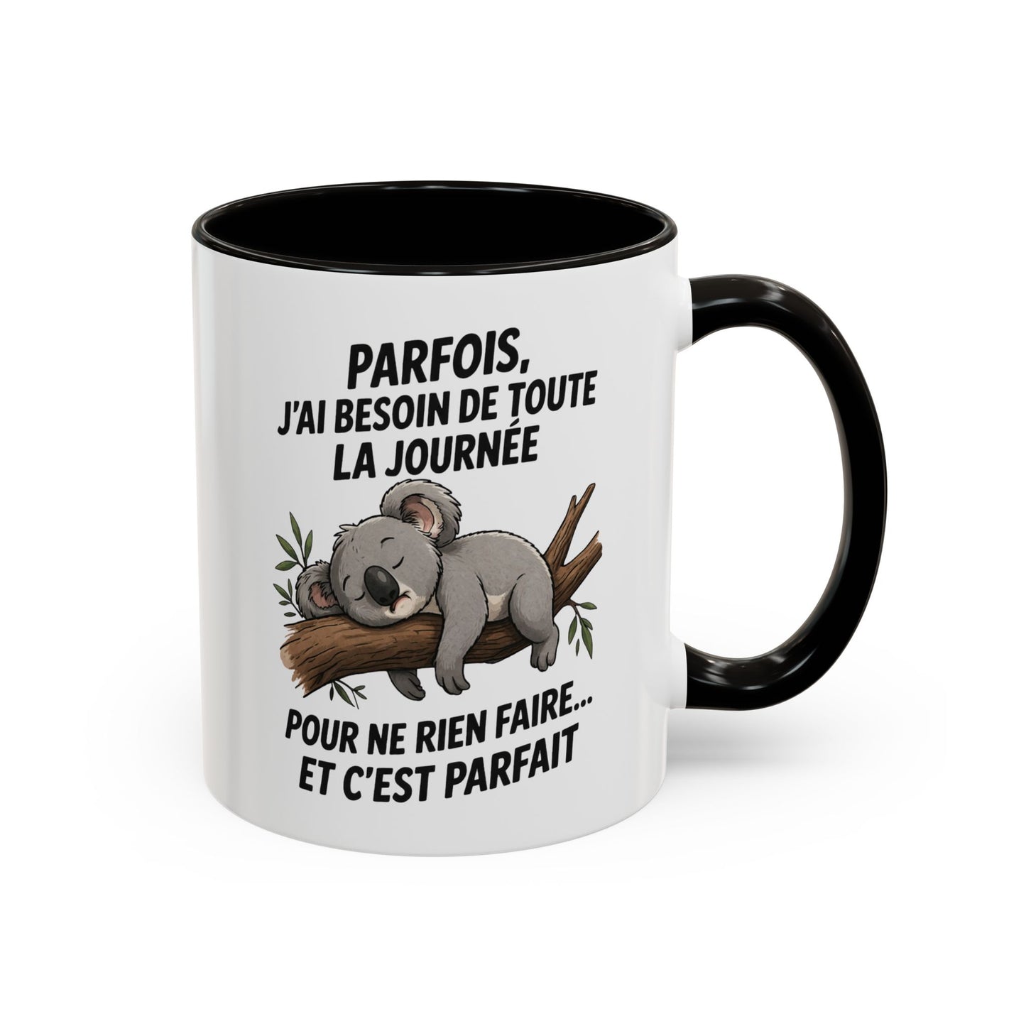 Tasse Koala Humour Paresse 325ml – Mug Céramique Animal Mignon Citation Relax Cadeau Original