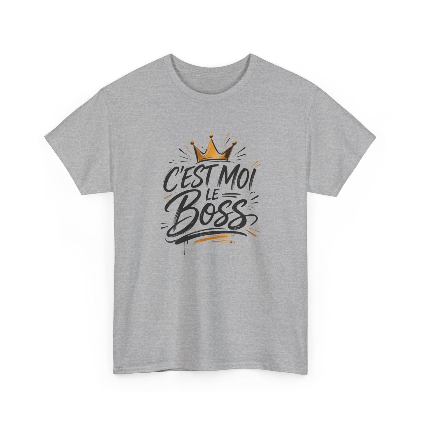 T-Shirt "C’est Moi le Boss" – Design Couronne Dorée – Tee-Shirt Humoristique Confiance et Leadership