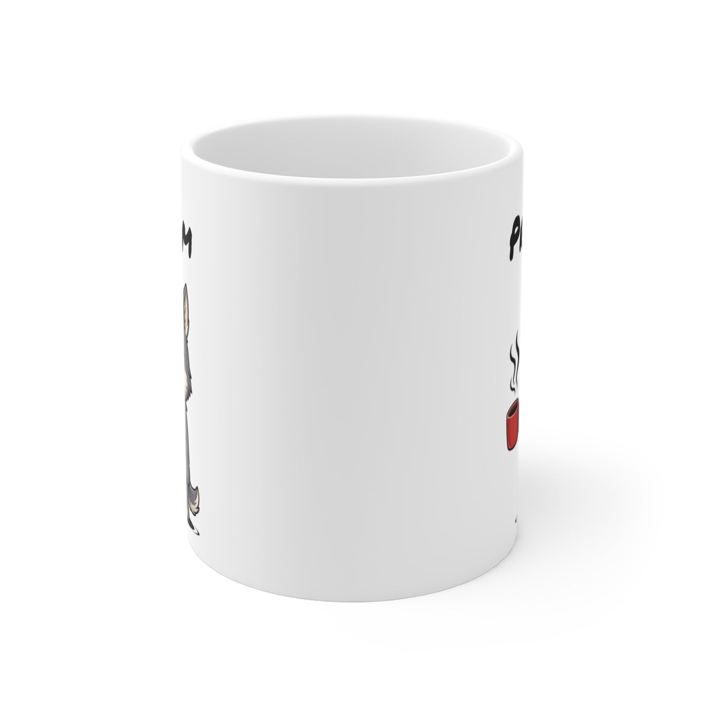 Mug Loup Fatigué Personnalisable 325ml – Tasse Café Humour Animal Sauvage Drôle Réveil Difficile Travail Bureau