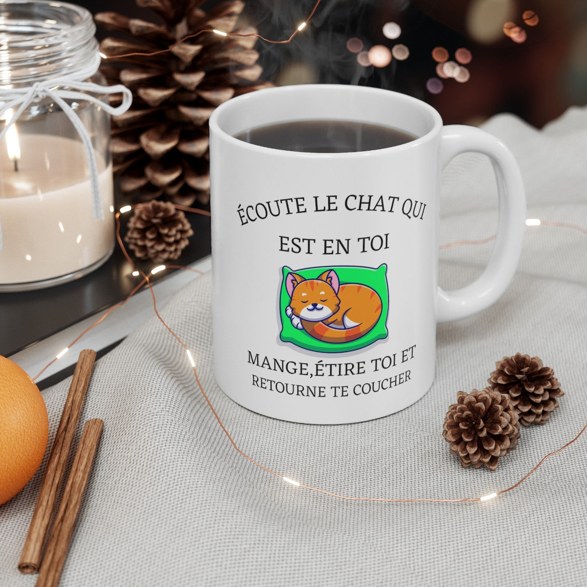 Mug Humour drôle écoute le chat qui est en toi idée cadeau pour homme et femme