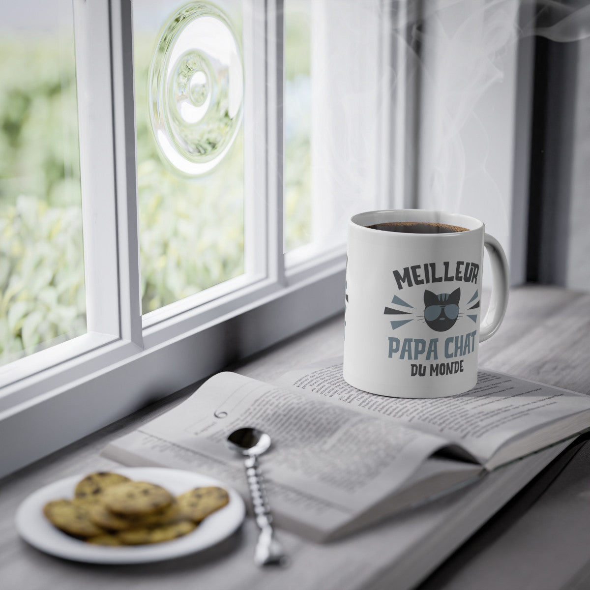 Mug Humour Meilleur Papa chat du monde tasse céramique  drôle idée cadeau originale anniversaire femme homme fille garçon