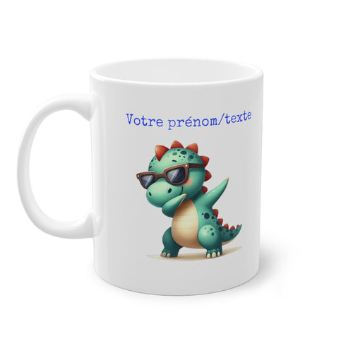 Mug personnalisable personnalisé Dinosaure Dab avec son prénom ou texte pour enfant et adulte