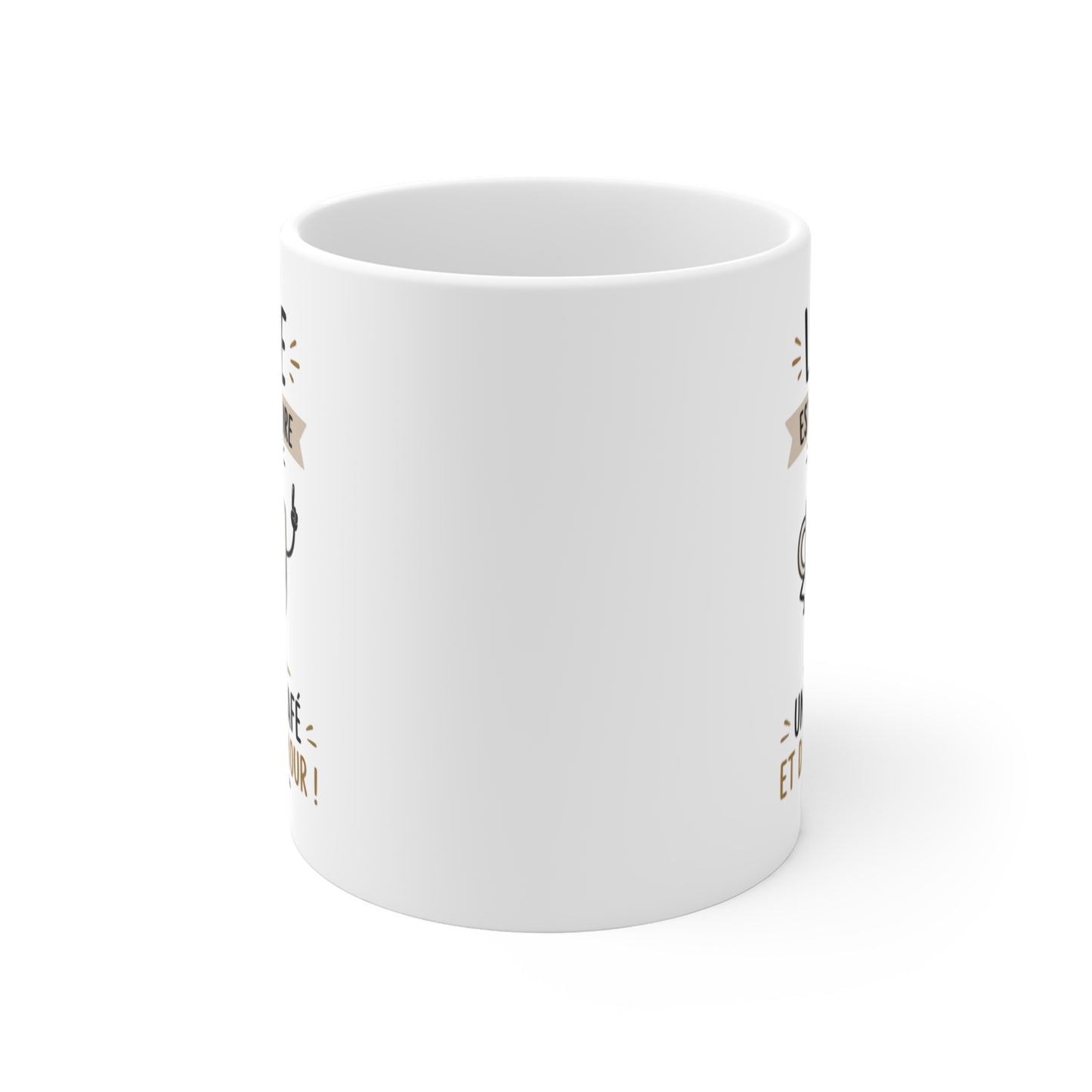 Tasse La Vie Est Meilleure Avec Un Bon Café – Mug Humour Café Moustache – Cadeau Drôle Homme Femme 325ml