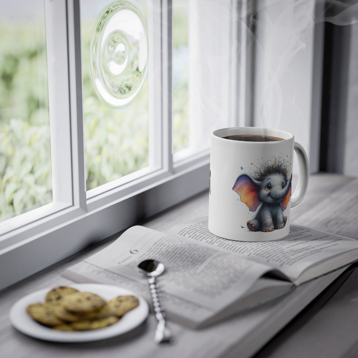 Mug éléphant papillon idée cadeau anniversaire adulte/enfant