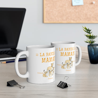 Mug La bande à maman personnalisable Lionne lionceau idée cadeau pour femme