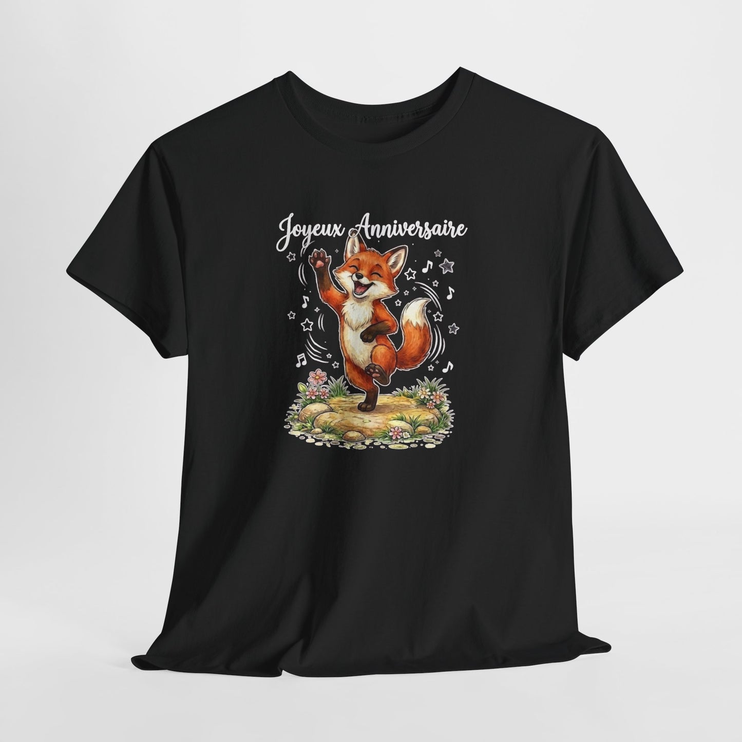 Tee Shirt Homme et Femme Anniversaire Renard Rigolo Animal Mignon Cadeau Original Humour Fête