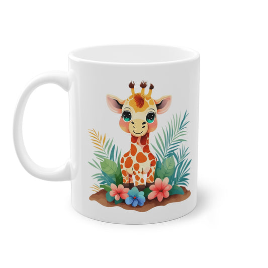 Mug bébé girafe avec des fleurs idée cadeau travail bureau anniversaire pour enfant et adulte
