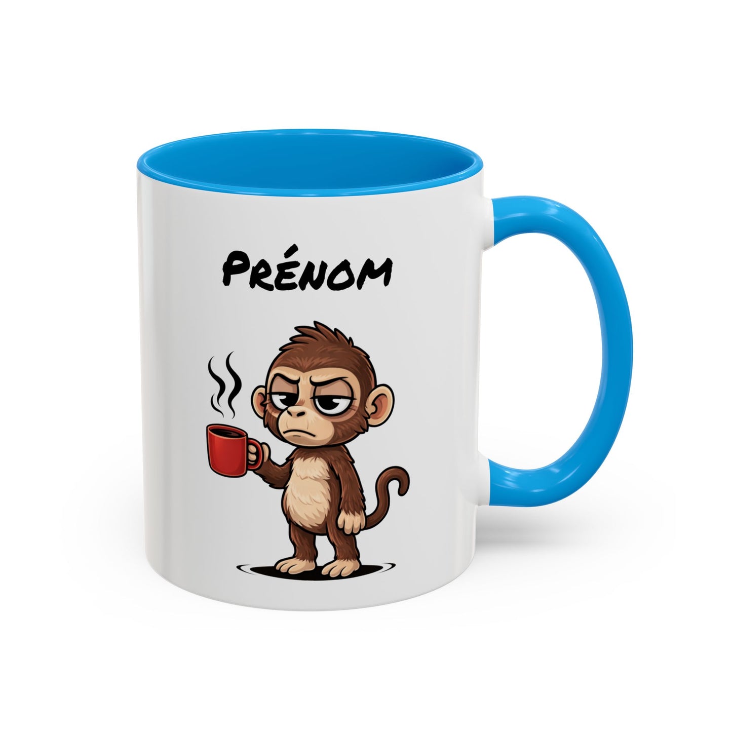 Mug Singe Fatigué Personnalisable 325ml – Tasse Café Humour Animal Drôle Réveil Difficile Bureau Travail