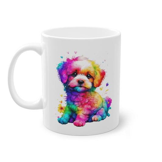 Mug petit chien coloré idée cadeau bureau travail pour enfant et adulte