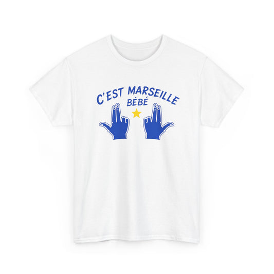 T-Shirt Humour Marseillais Homme Femme – C’Est Marseille Bébé – Tee Shirt Marseille Accent Sud Supporter