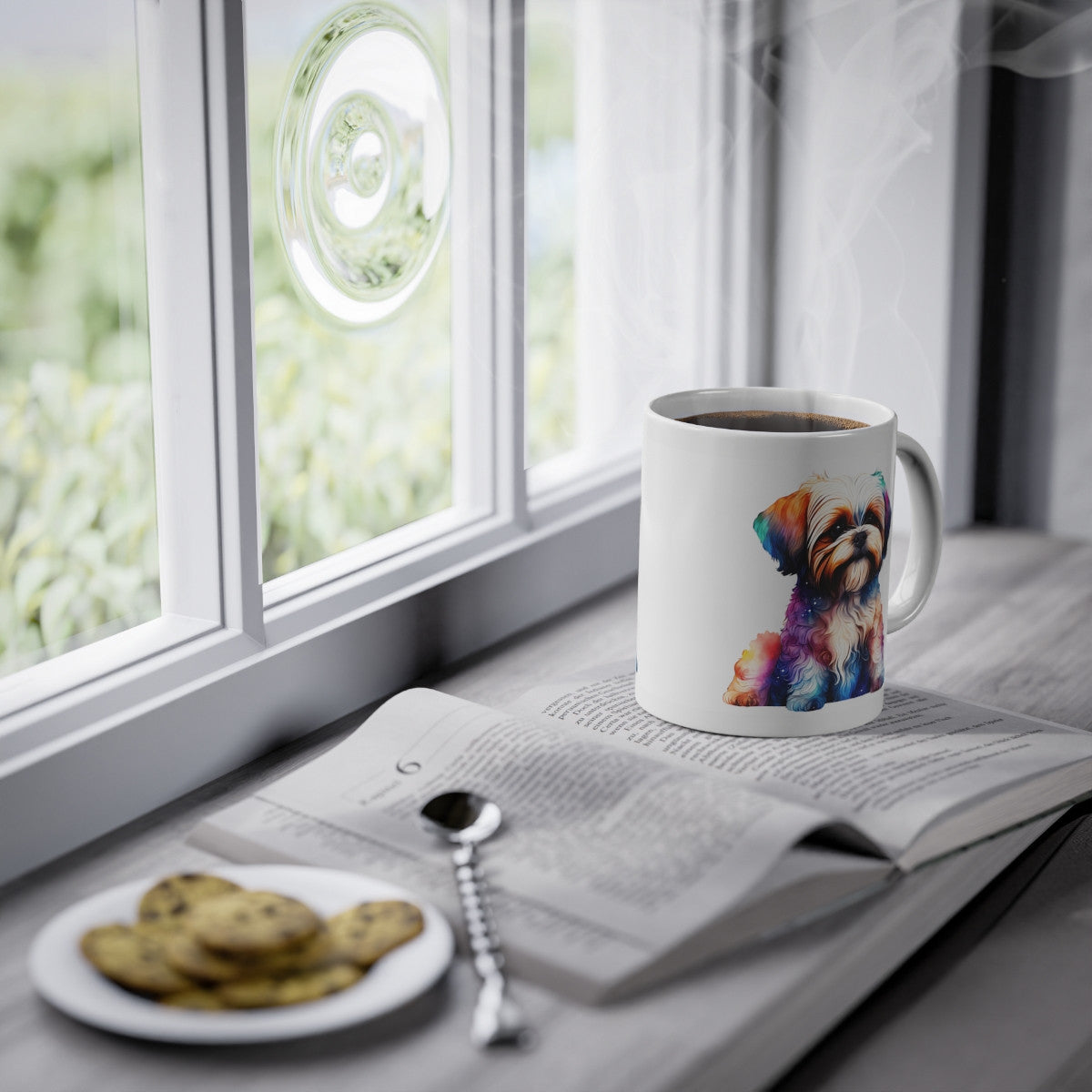 Mug Chien Shih Tzu assis coloré idée cadeau travail bureau pour enfant et adulte