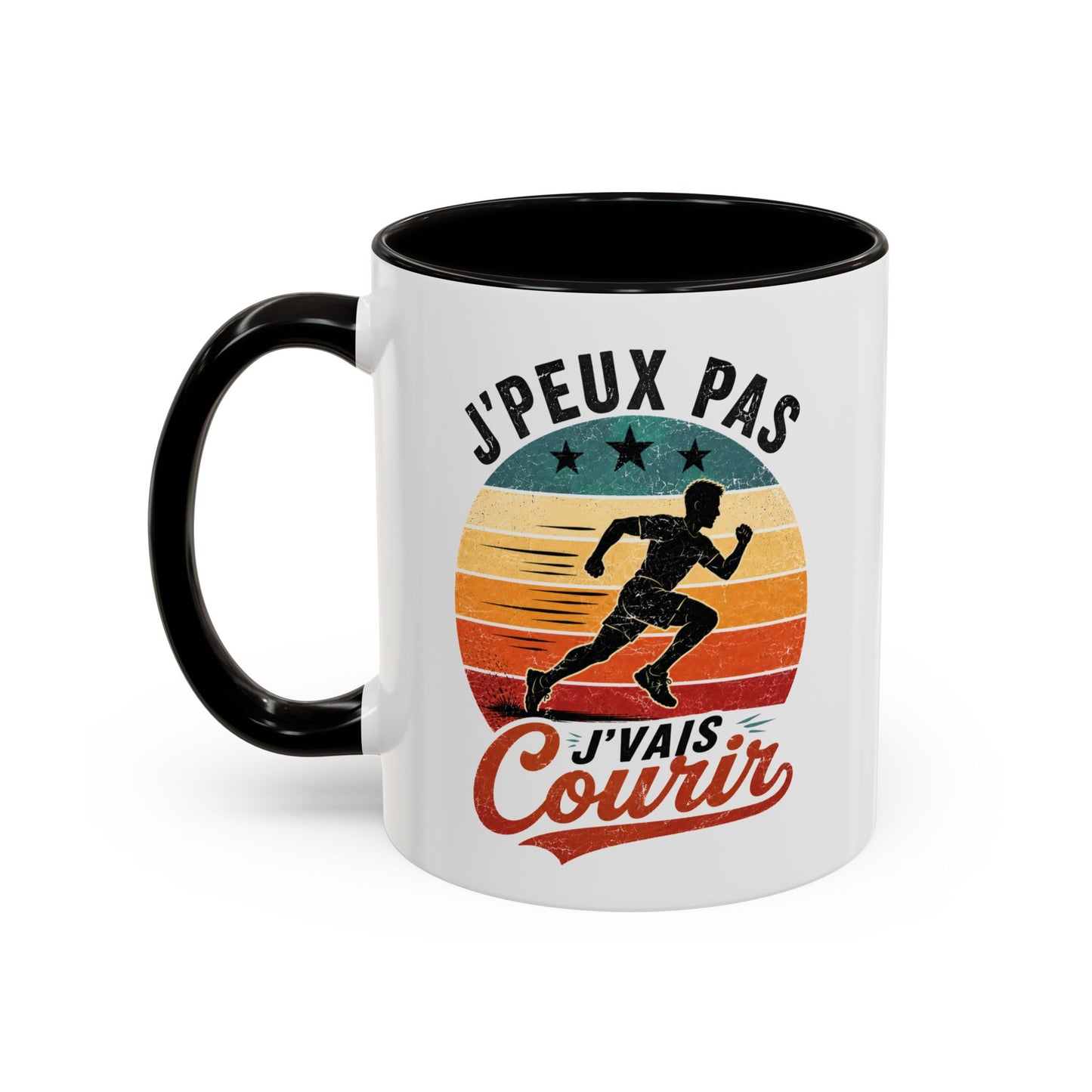 Tasse Homme J’Peux Pas J’Vais Courir – Mug Running Vintage Humoristique – Cadeau Coureur Sport Jogging 325ml