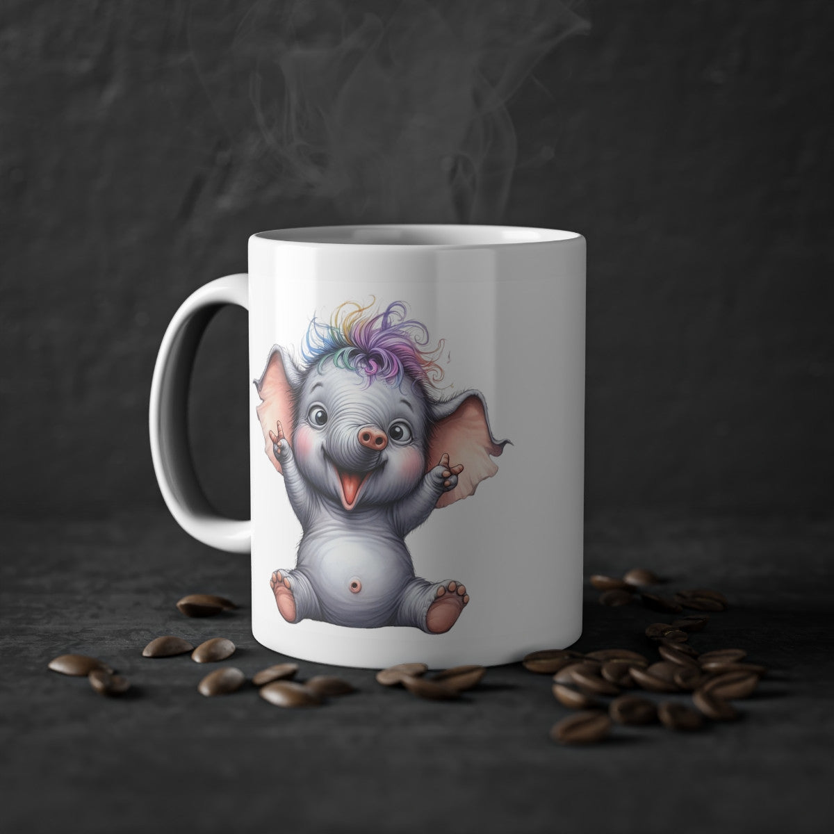 Mug éléphant grimace clown idée cadeau humour drôle amusant fun