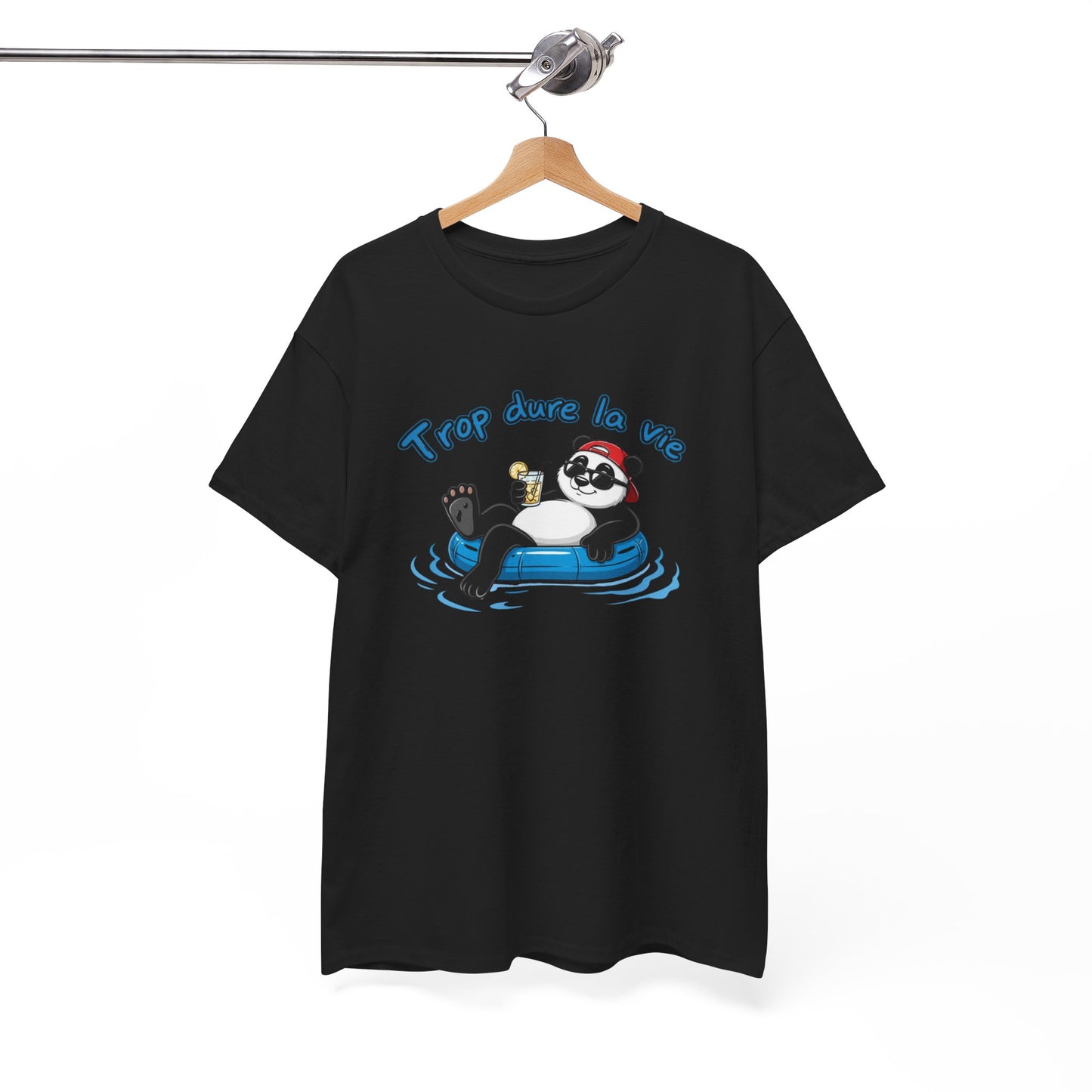 T-Shirt Panda Trop Dure La Vie – Tee Shirt Humour Vacances Chill Été – T-Shirt Drôle Homme Femme Détente Cadeau Original
