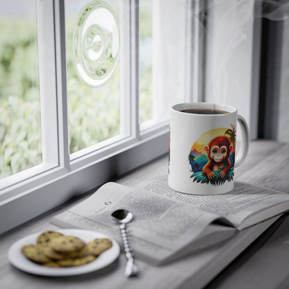 Mug Tasse à café Singe plante tropicale idée cadeau anniversaire travail bureau pour enfant et adulte