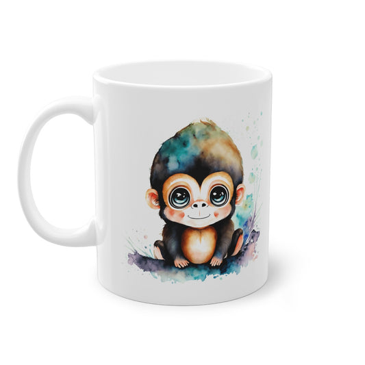 Mug tasse à café bébé singe assis coloré idée cadeau anniversaire travail bureau pour enfant et adulte
