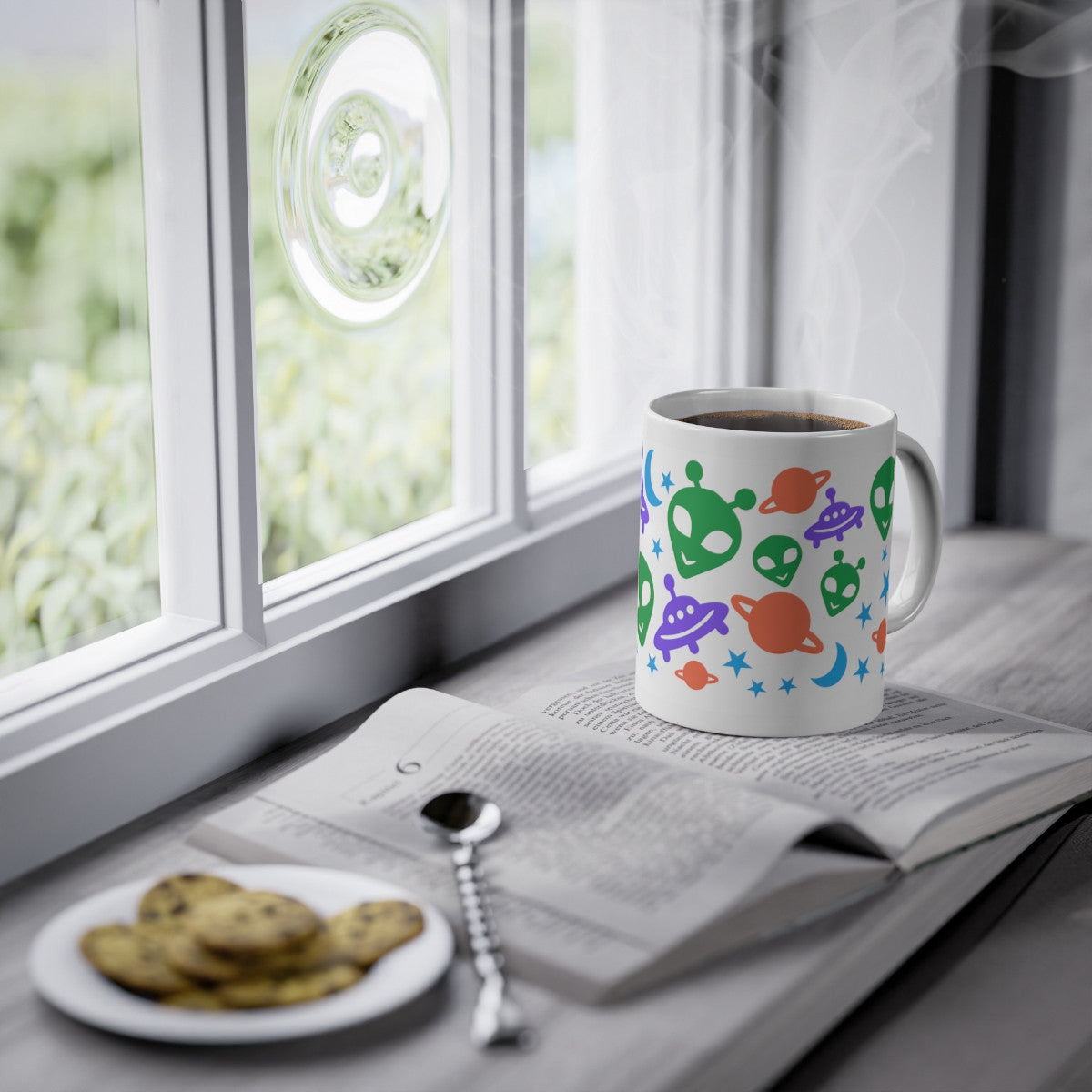 Mug Tasse à café Alien extraterrestre Ovni soucoupe idée cadeau anniversaire travail bureau pour enfant et adulte
