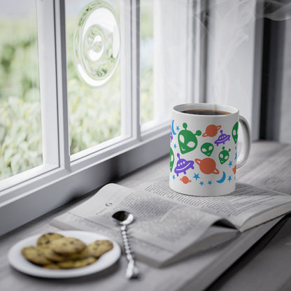 Mug Tasse à café Alien extraterrestre Ovni soucoupe idée cadeau anniversaire travail bureau pour enfant et adulte