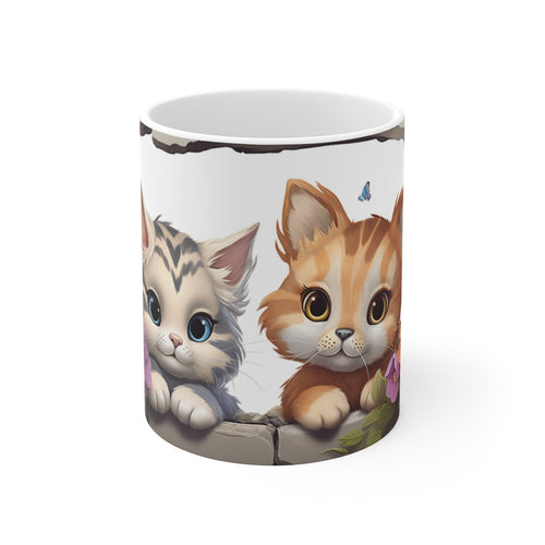 Mug Tasse à café chat mignon idée cadeau humour drôle rigolo fun travail bureau pour adulte et enfant