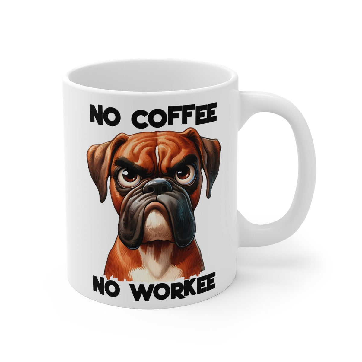 Mug Tasse à café Chien No coffee no workee amusant idée cadeau humour drôle rigolo fun travail bureau pour adulte et enfant