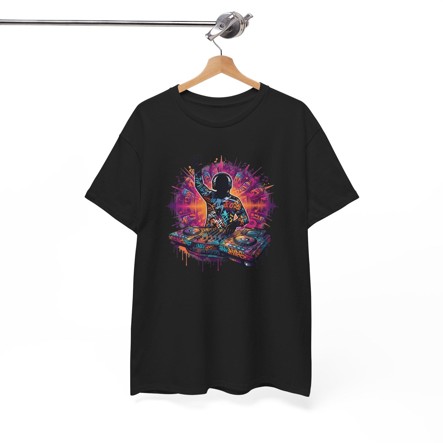Tee-Shirt DJ Homme et Femme – Cadeau Disc Jockey Musique Électronique – Platine Mixage Casque Soirée Festival Idée Cadeau Originale