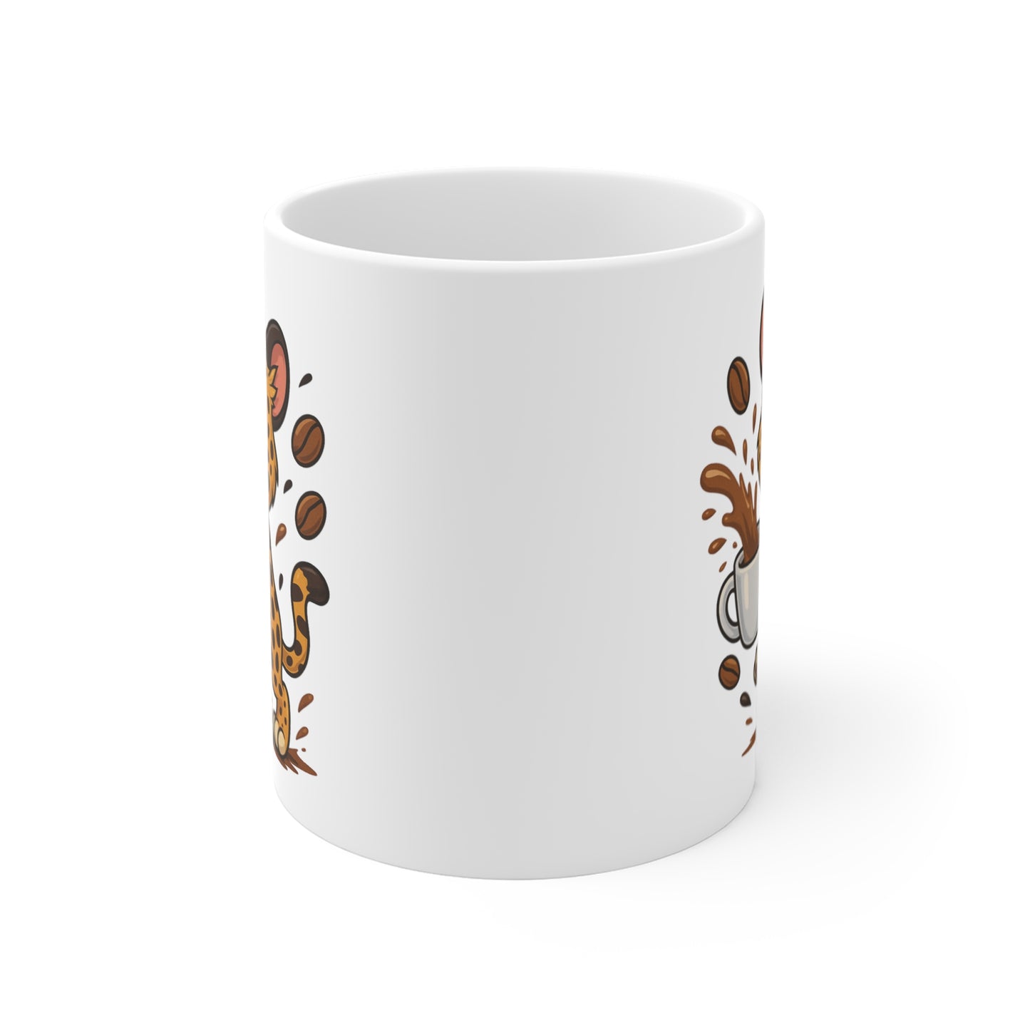Mug Léopard Café – Tasse Céramique 325ml – Design Cartoon Mignon – Cadeau Original Amateur de Café