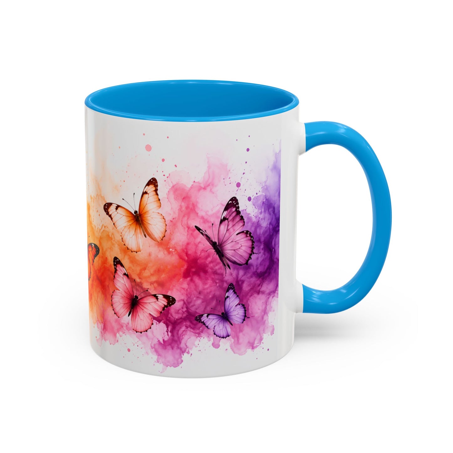 Tasse Papillons Colorés – Mug Aquarelle Artistique et Multicolore – Cadeau Nature et Féerie 325ml