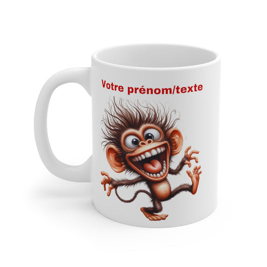 Mug Personnalisable personnalisé petit singe fou idée cadeau bureau anniversaire pour enfant et adulte