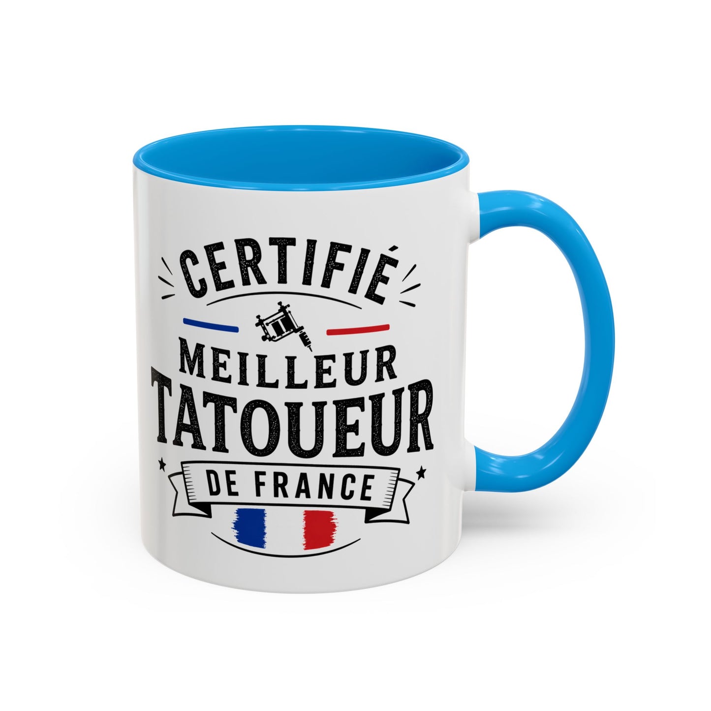 Mug Tatoueur Homme – Tasse Tattoo Tatouage Artiste – Idée Cadeau Original Professionnel Salon de Tatouage Noir Bleu Rouge