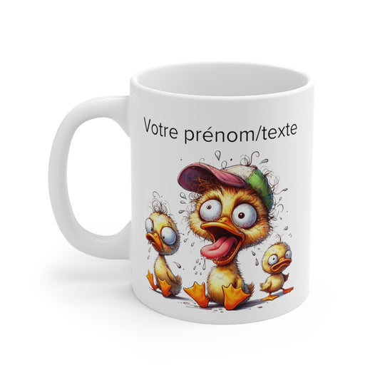 Mug personnalisable personnalisé Trois petit canards avec son prénom ou texte pour enfant et adulte