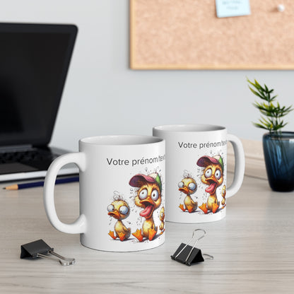 Mug personnalisable personnalisé Trois petit canards avec son prénom ou texte pour enfant et adulte