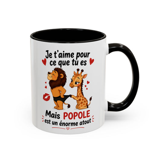 Tasse Lion Girafe Couple Humour – Mug Animaux Amoureux Drôle – Cadeau Couple Original 325ml