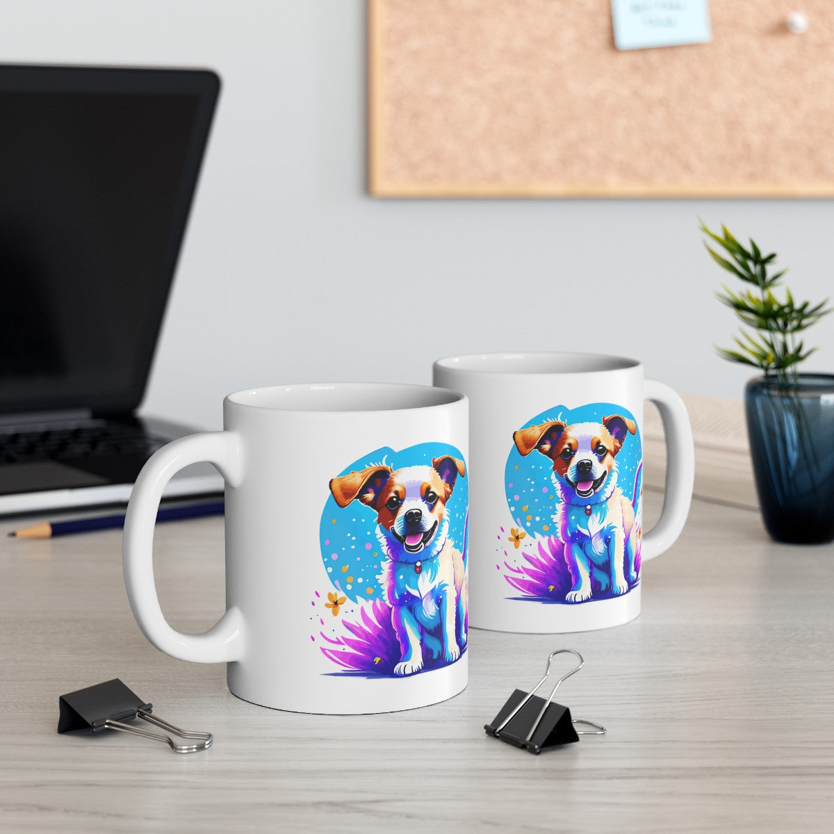 Mug-tasse Petit chien coloré idée cadeau bureau travail anniversaire pour enfant et adulte