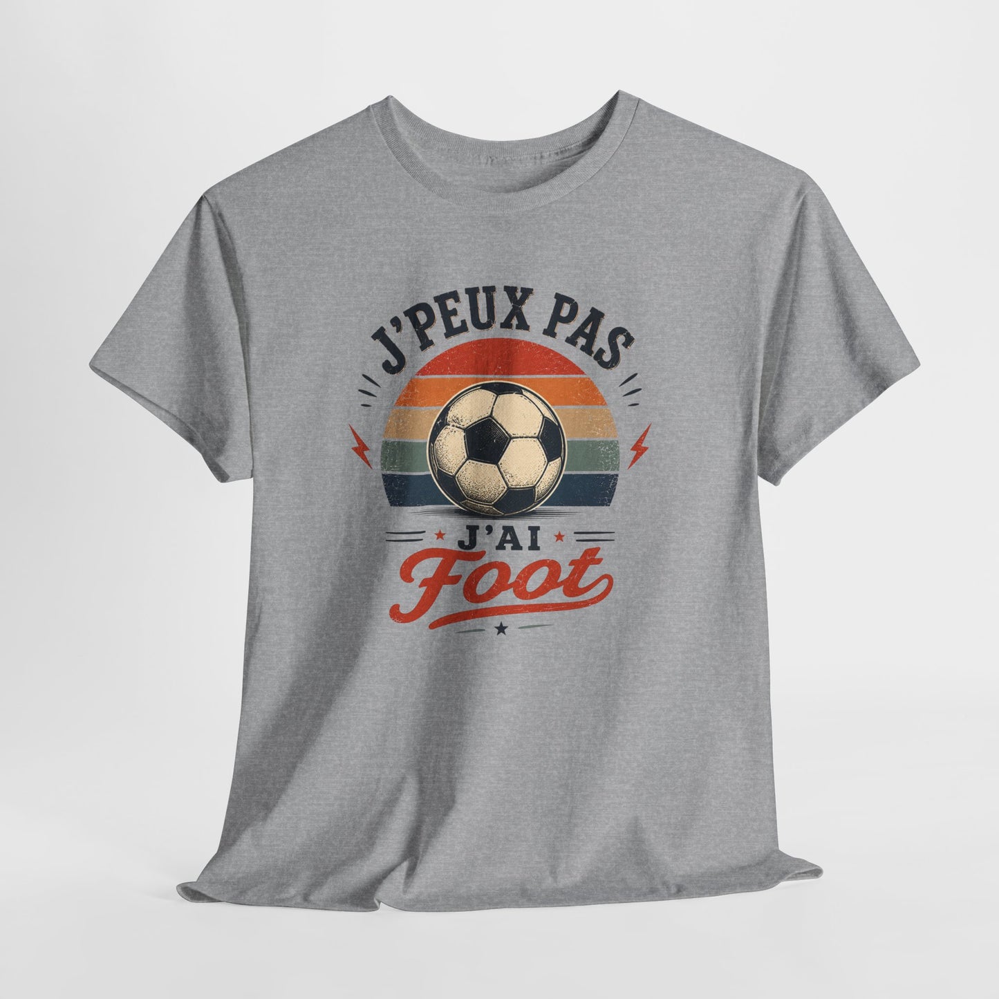 T-Shirt Football Homme Femme – J’Peux Pas J’Ai Foot – Tee Shirt Ballon Football Vintage Supporter Joueur Entraînement Match Cadeau Passion Football