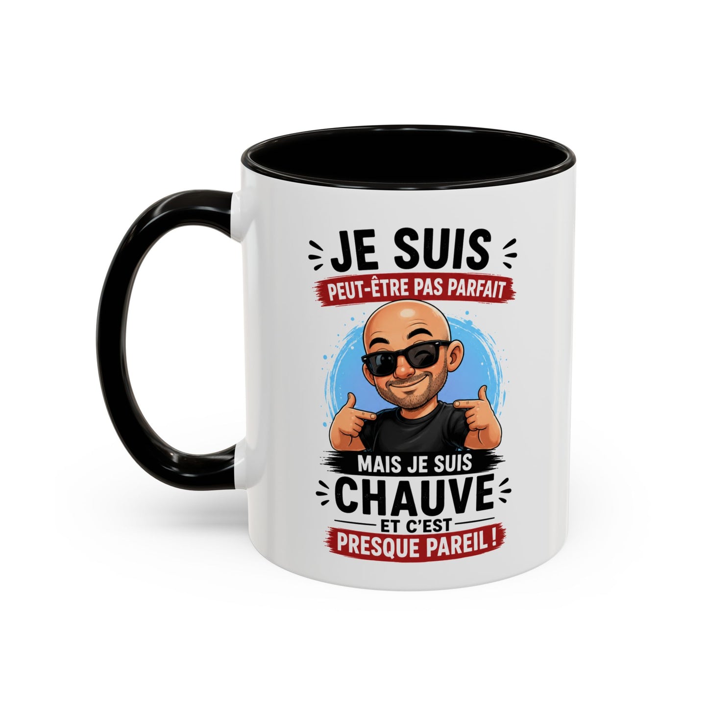 Tasse Je Suis Peut-Être Pas Parfait Mais Je Suis Chauve – Mug Humour Homme Chauve – Cadeau Homme 325ml