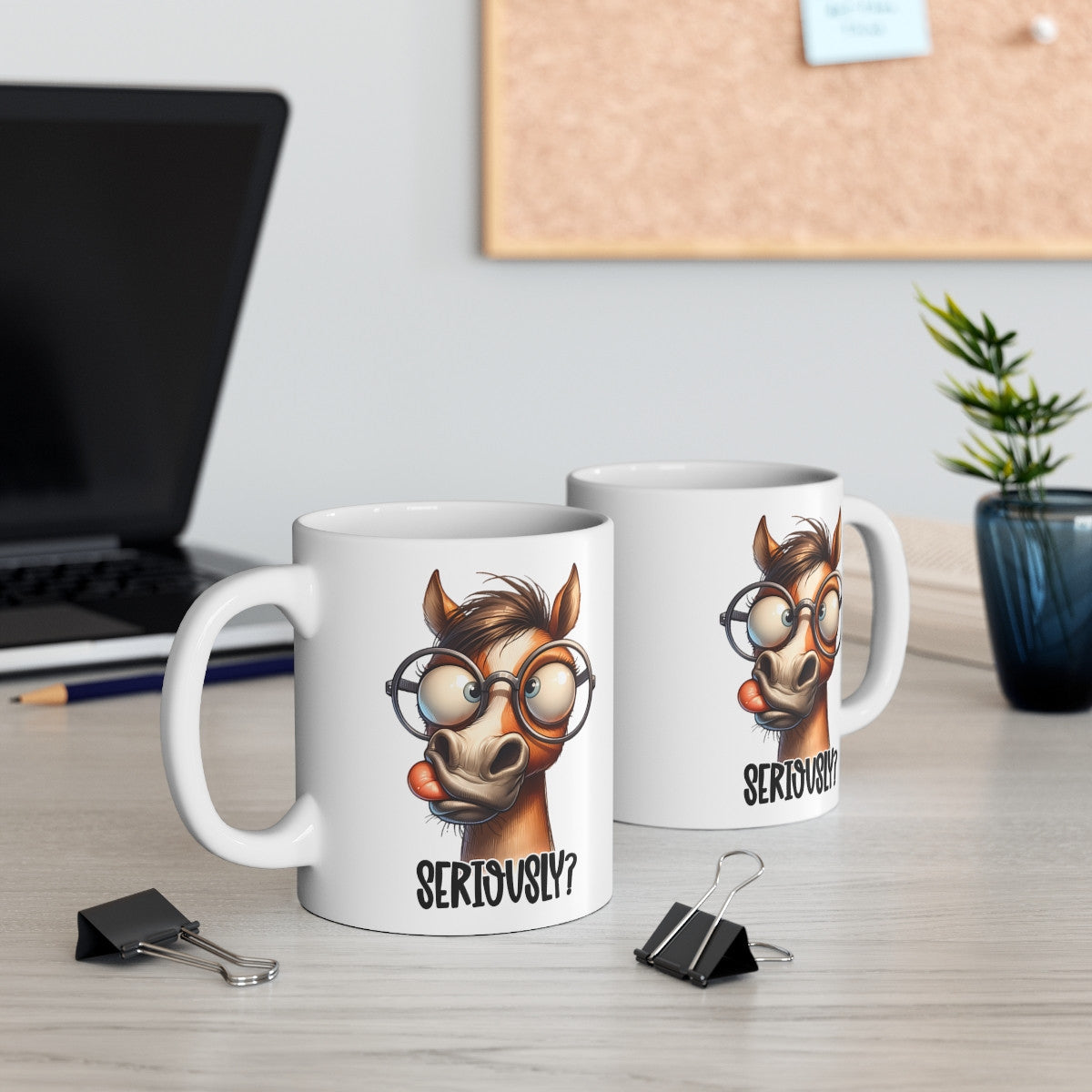 Mug Cheval à lunette Seriously  Idée cadeau humour drôle amusant pour enfant et adulte