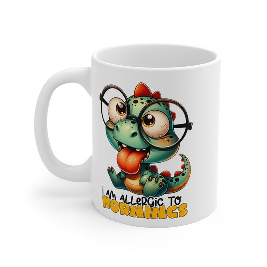 Mug Dinosaure Im allergic to mornings Idée cadeau humour drôle amusant pour enfant et adulte
