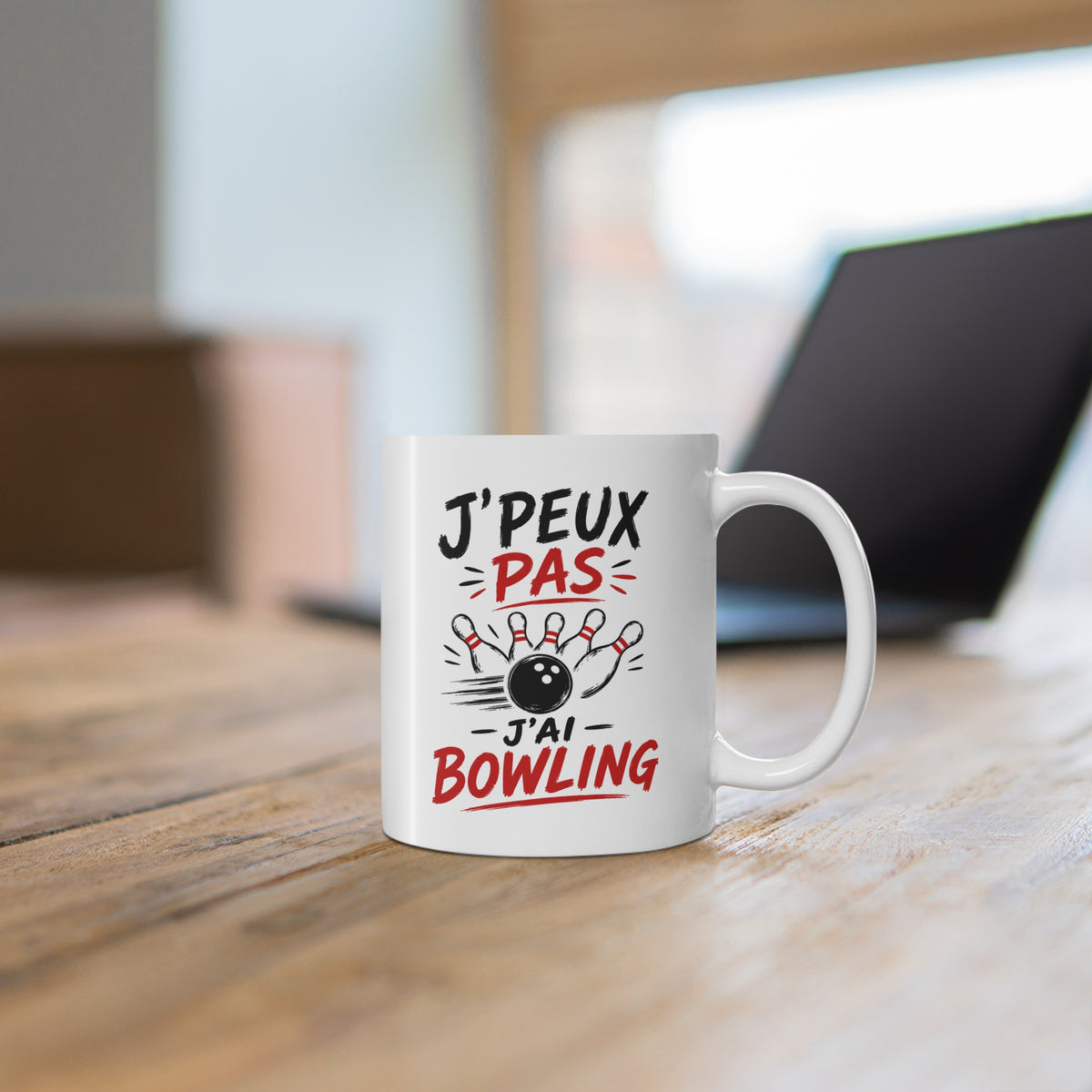 Mug J’Peux Pas J’ai Bowling – Tasse Humoristique Bowling – Idée Cadeau Originale pour Joueur et Joueuse de Bowling